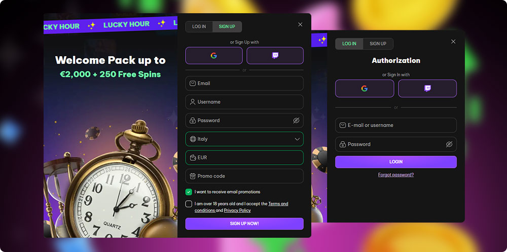 LuckyHour Casino Login-and Registration